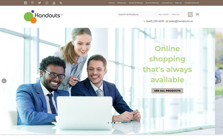 Screenshot of handouts.co