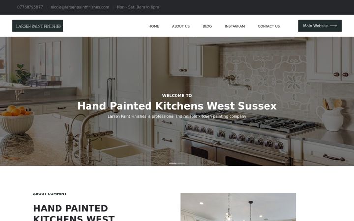 Screenshot of handpaintedkitchenswestsussex.co.uk