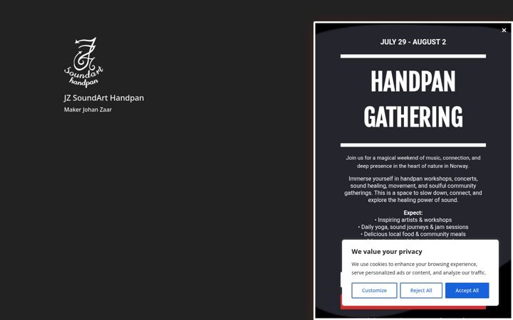 Screenshot of handpan.no