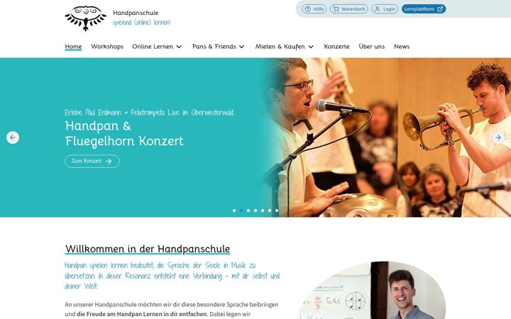 Screenshot of handpanschule.de