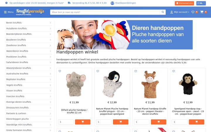 Screenshot of handpoppen-winkel.nl