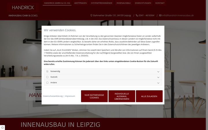 Screenshot of handrick-innenausbau.de