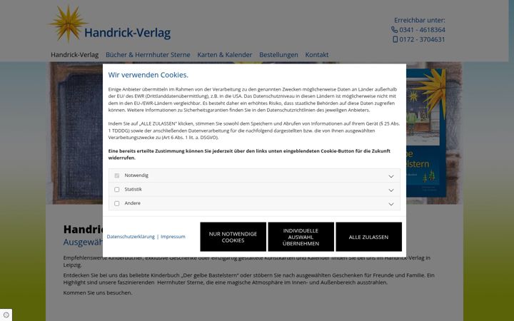 Screenshot of handrick-verlag.de