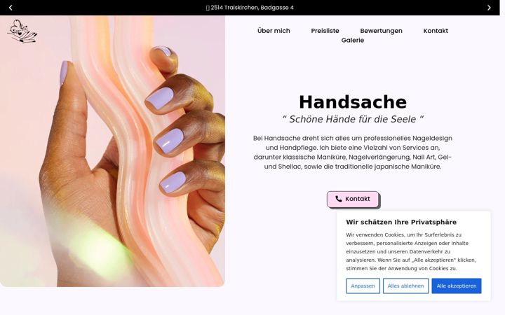 Screenshot of handsache.at