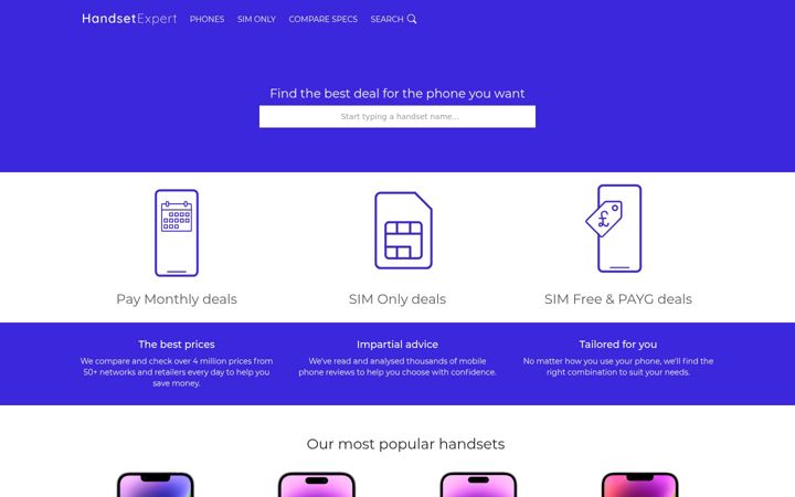 Screenshot of handsetexpert.co.uk