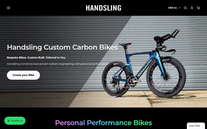 Screenshot of handslingbikes.com