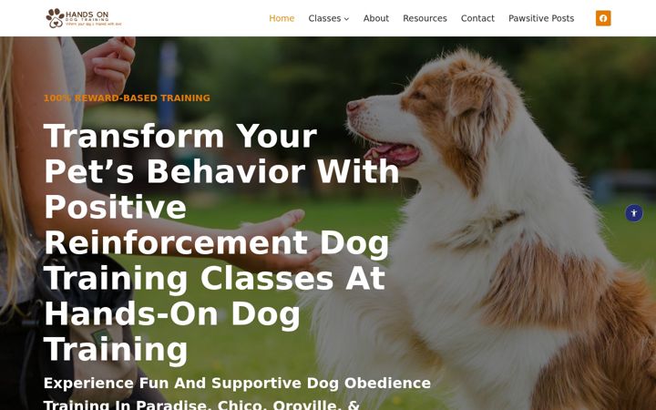 Screenshot of handsondogtraining.com