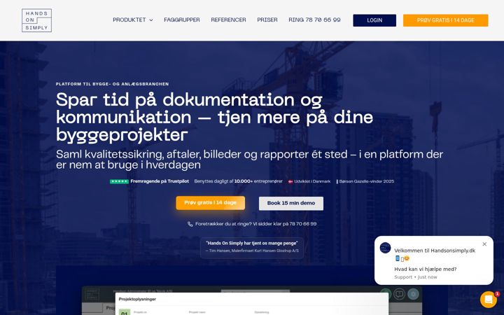 Screenshot of handsonsimply.dk
