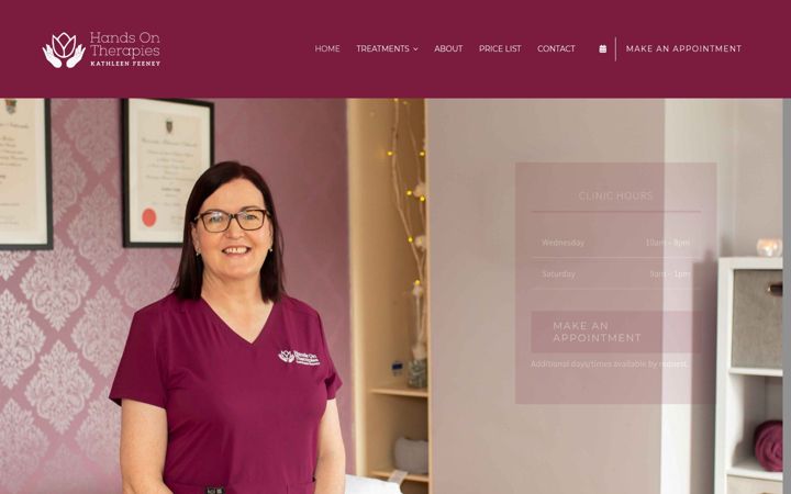 Screenshot of handsontherapies.ie