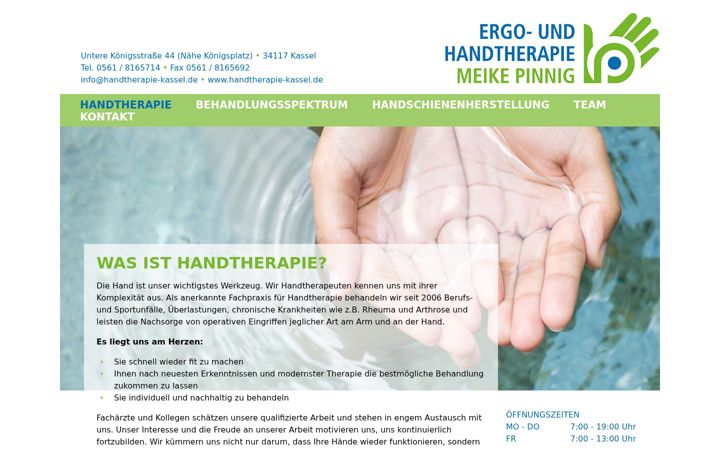 Screenshot of handtherapie-kassel.de