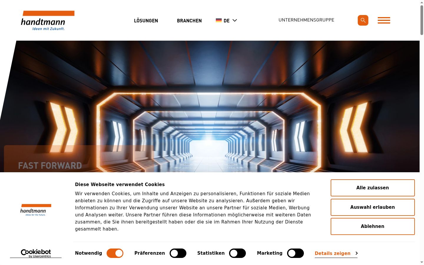 Captura de ecrã do banner de consentimento apresentado antes de qualquer interação