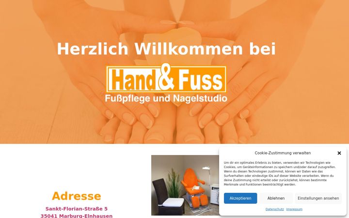 Screenshot of handundfuss-marburg.de