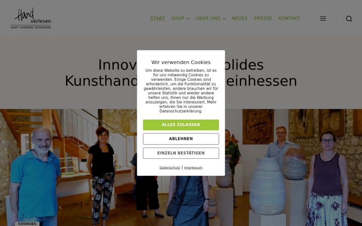 Screenshot of handverlesen-rheinhessen.de