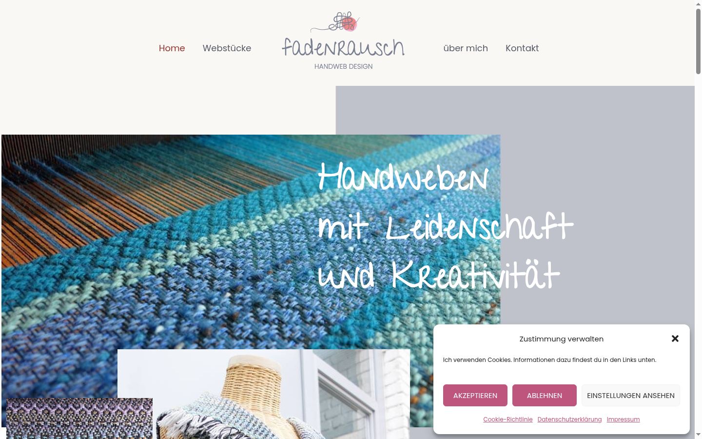 Screenshot des Einwilligungsbanners vor jeglicher Interaktion