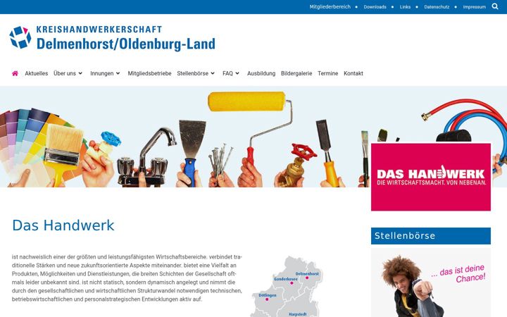 Screenshot of handwerk-delmenhorst.de