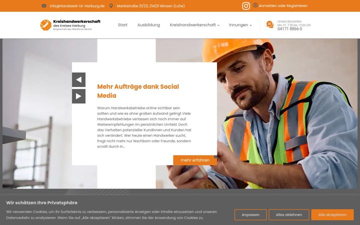 Screenshot van handwerk-lk-harburg.de