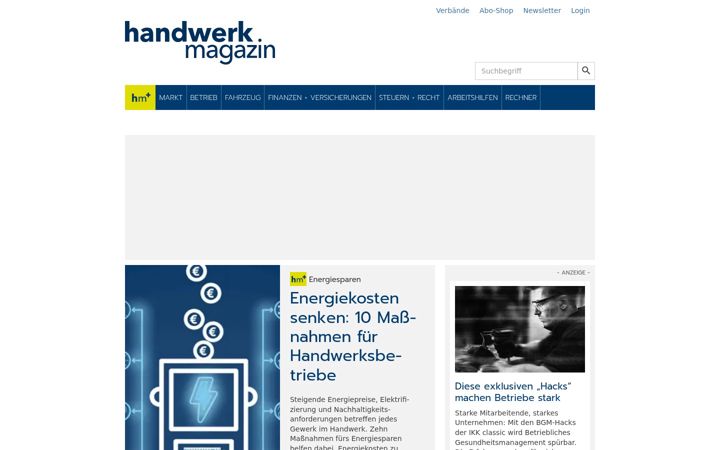 Screenshot van handwerk-magazin.de
