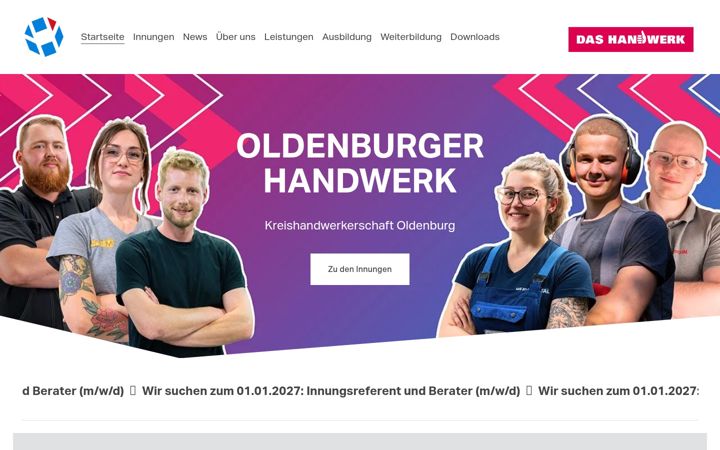 Screenshot of handwerk-oldenburg.de