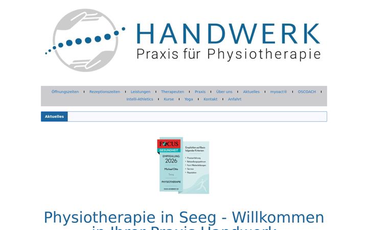 Snímek obrazovky handwerk-therapie.de