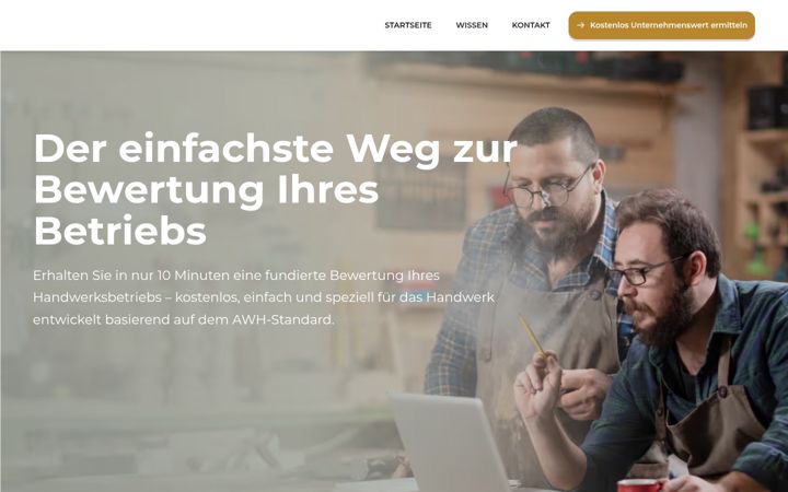 Screenshot of handwerk-unternehmenswert.de