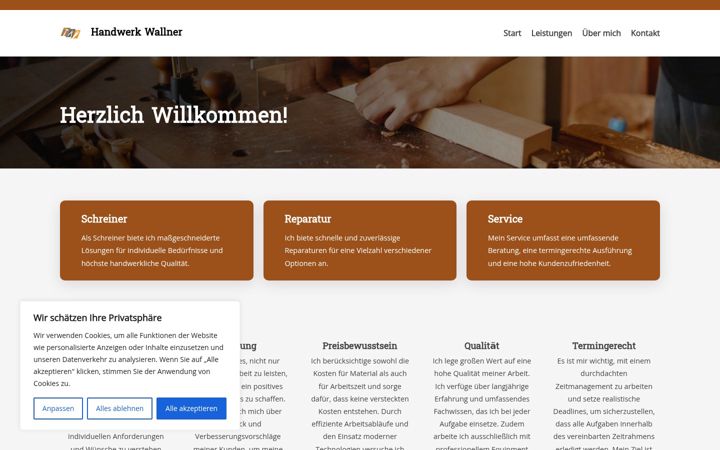 Screenshot of handwerk-wallner.de