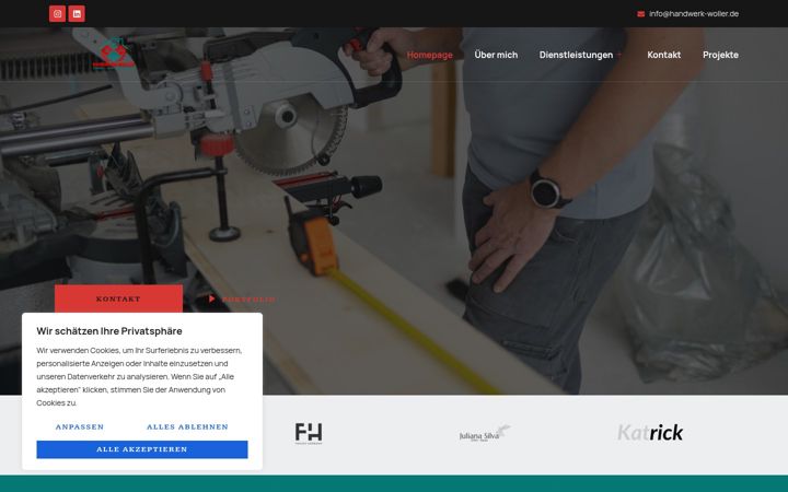 Snímek obrazovky handwerk-woller.de