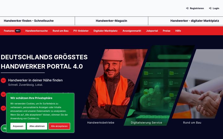 Snímek obrazovky handwerker-expertencheck.de