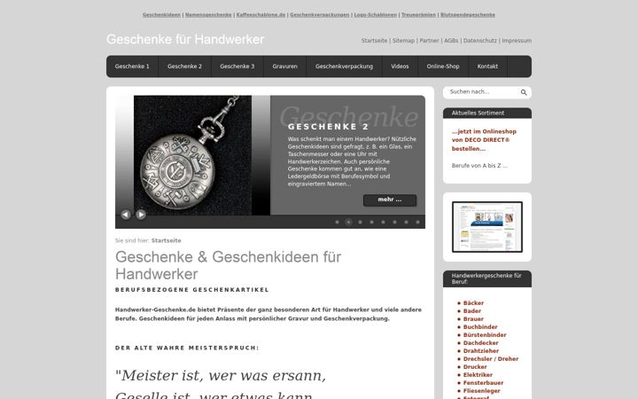 Snímek obrazovky handwerker-geschenke.de