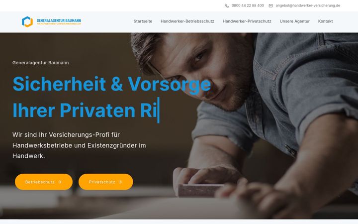 Screenshot of handwerker-versicherung.de