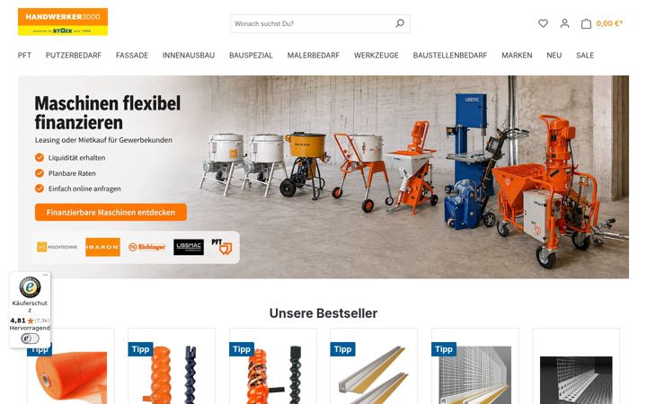 Screenshot ta' handwerker3000.de