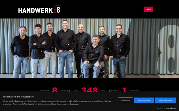 Screenshot of handwerkhoch8.de