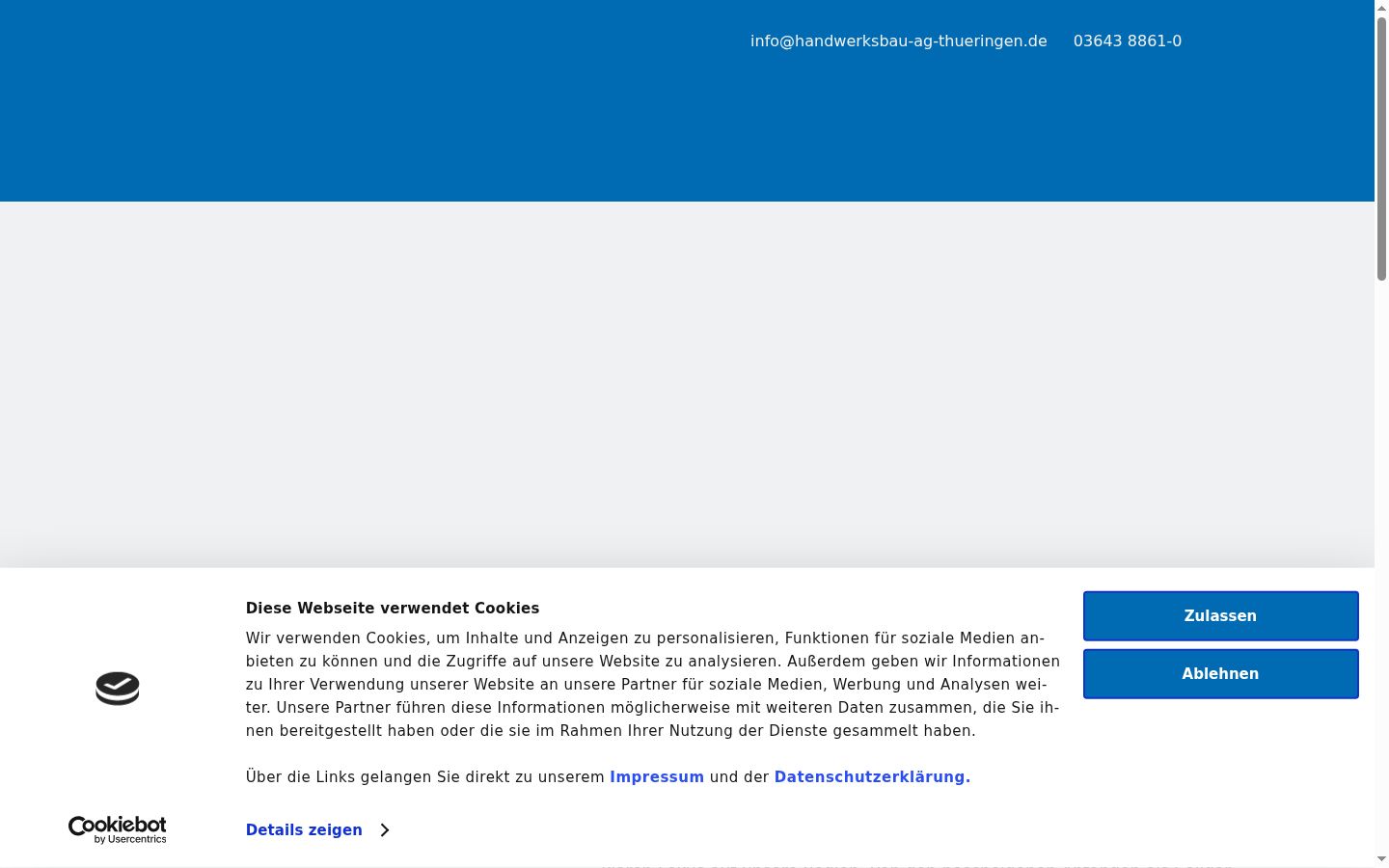 Screenshot of the consent banner shown before any interaction