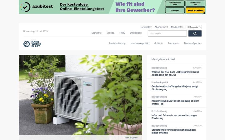 Screenshot von handwerksblatt.de