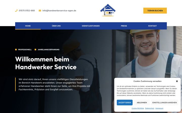 Screenshot of handwerkservice-egen.de