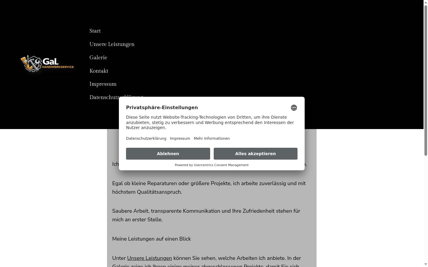 Snímek obrazovky baneru souhlasu zobrazeného před jakoukoli interakcí