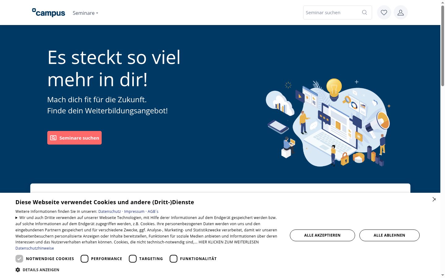Screenshot tal-banner tal-kunsens muri qabel kwalunkwe interazzjoni