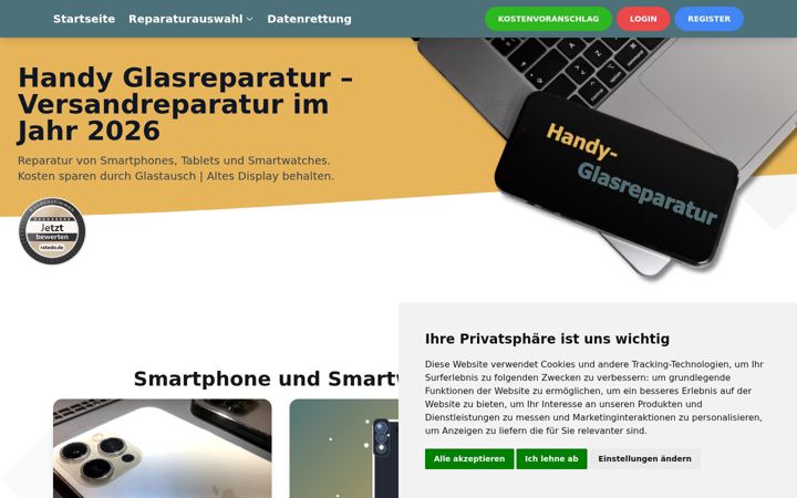 Screenshot of handy-glasreparatur.de