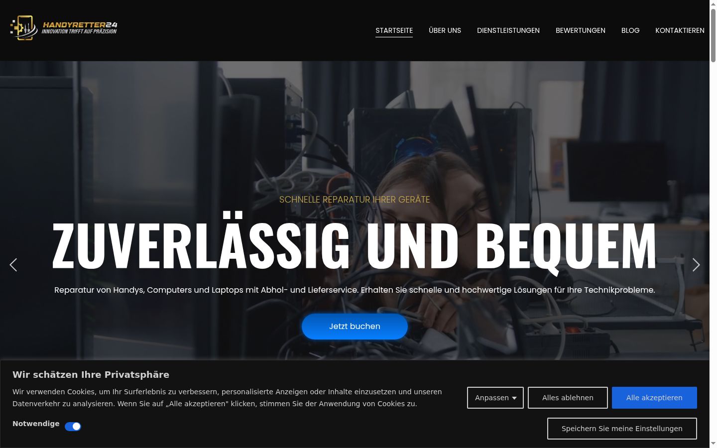Capture d'écran de la bannière de consentement affichée avant toute interaction