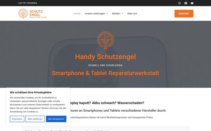 Screenshot of handy-schutzengel.de