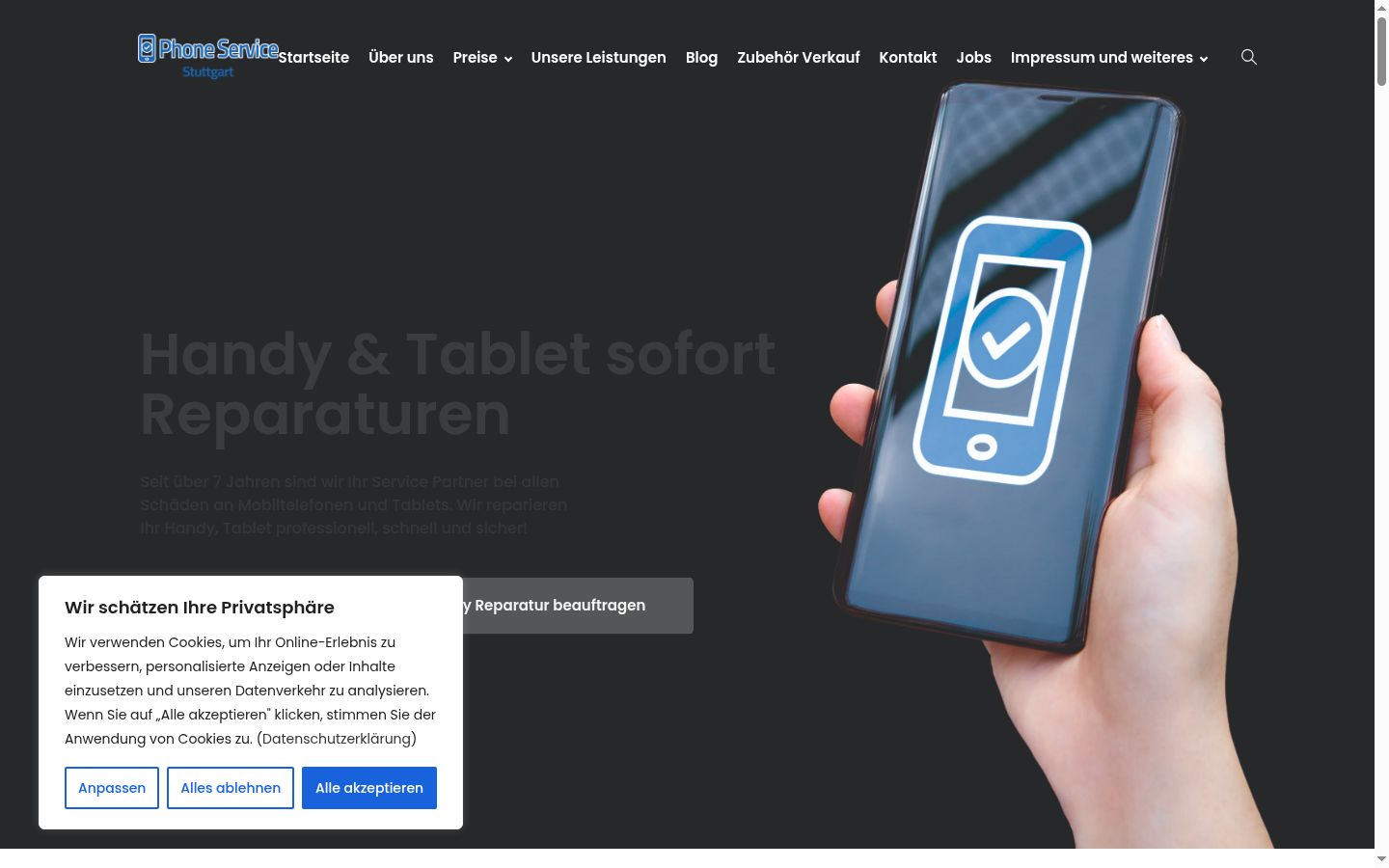 Screenshot del banner di consenso mostrato prima di qualsiasi interazione