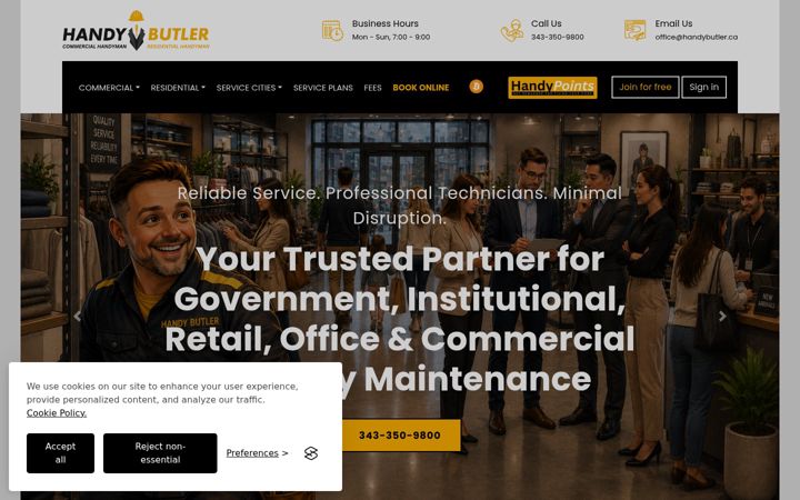 Screenshot of handybutler.ca
