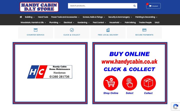 Screenshot of handycabin.co.uk