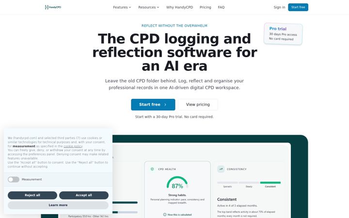 Screenshot of handycpd.co.uk