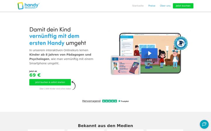 Screenshot of handyfuehrerschein.de