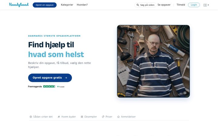 Screenshot ta' handyhand.dk