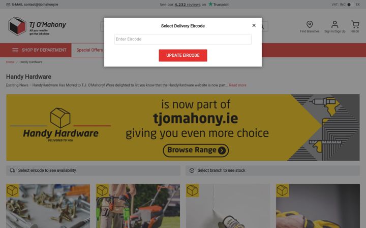 Screenshot of handyhardware.ie