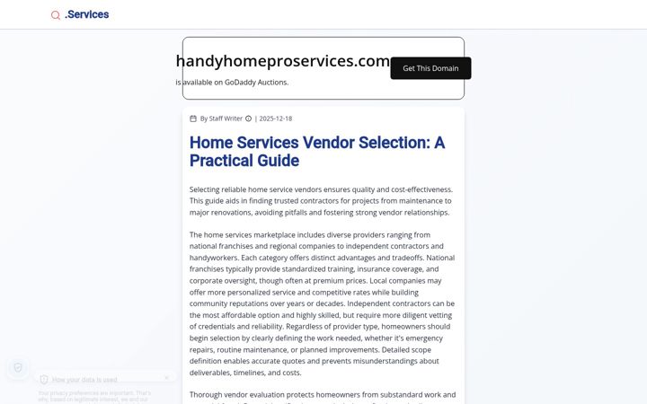Screenshot of handyhomeproservices.com