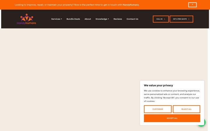 Screenshot of handyhumans.co.uk