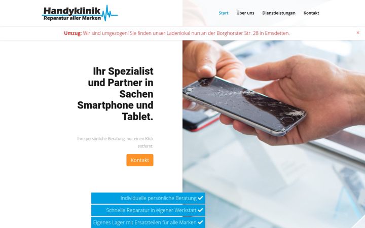 Screenshot of handyklinik-emsdetten.de