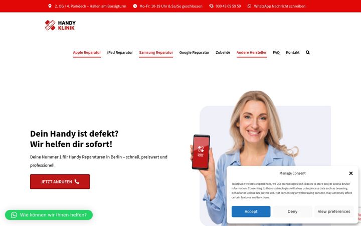 Screenshot of handyklinik.info